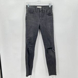 Madewell Black Distressed 5" High Rise Skinny Size 27T